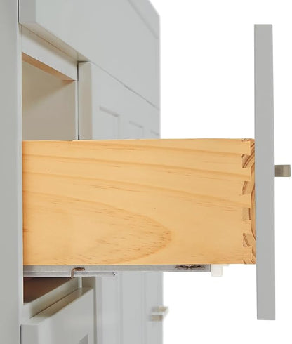 Bradford 48-Inch Bathroom Vanity with Sink — Grey Single Sink Bathroom Vanity, 1.5" Edge Italian Carrara Marble Top, Solid Wood, 2 Soft-Close Doors, 4 Full Extension Dovetail Drawers