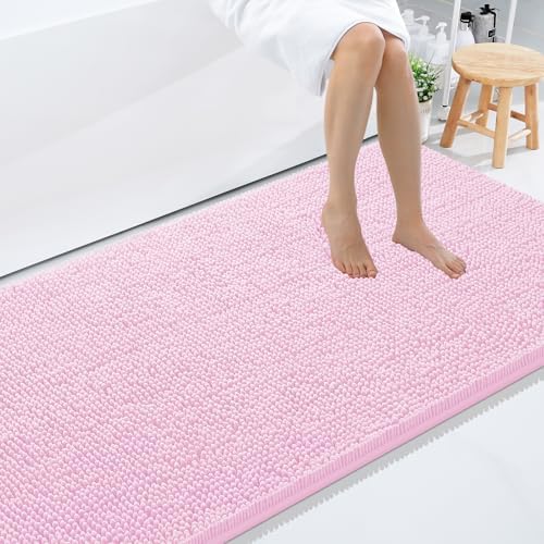 Smiry Bathroom Rugs 59X35, Luxury Chenille Extra Soft Absorbent Bath Mat