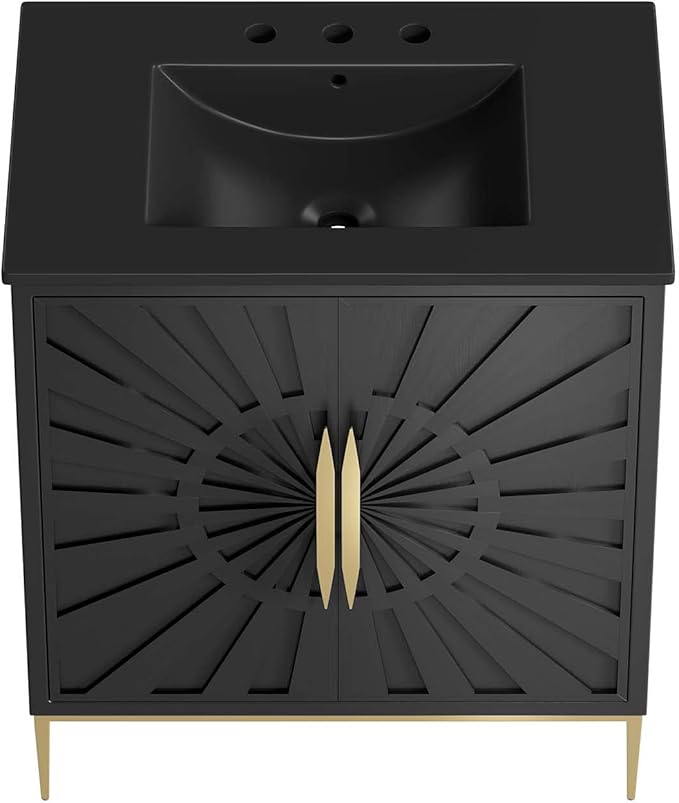 Modway Awaken Bathroom Vanity Cabinet, 30", Black Black