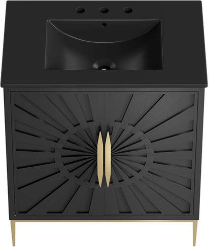 Modway Awaken Bathroom Vanity Cabinet, 30", Black Black