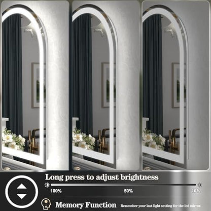 24x40 Inch Arched LED Bathroom Mirror