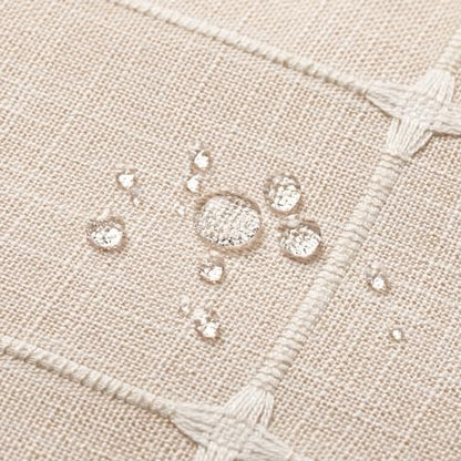 MitoVilla No Hooks Needed Boho Farmhouse Shower Curtain with Snap-in Liner, Cotton Linen Fabric Shower Curtains with Tassels for Rustic Neutral Bathroom Decor, Beige/Cream, 72 x 74