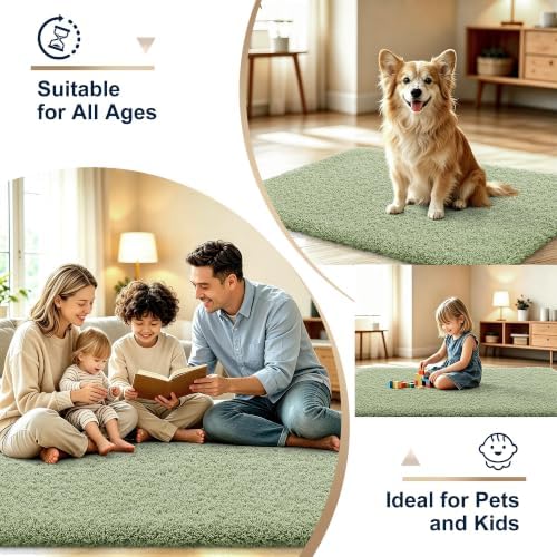 OLANLY Microfiber Bathroom Runner Rugs 59x20, Soft Bath Mat, Sage Green