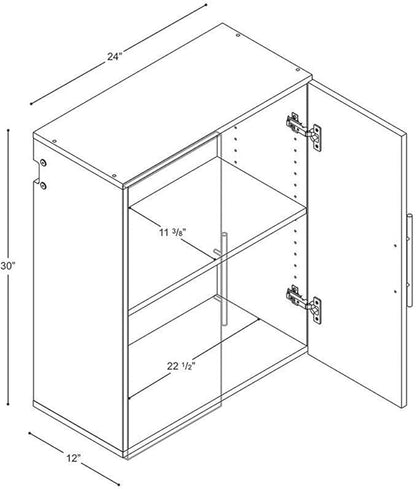 Prepac 24" White Wall Mount Storage Cabinet for Garage & Laundry Room