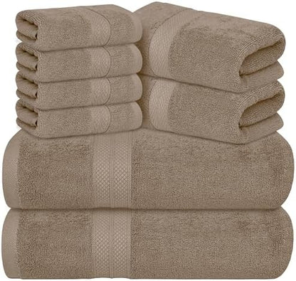 Avalon Towels Beige Bath Towels, Beige Towel Set, 8pc