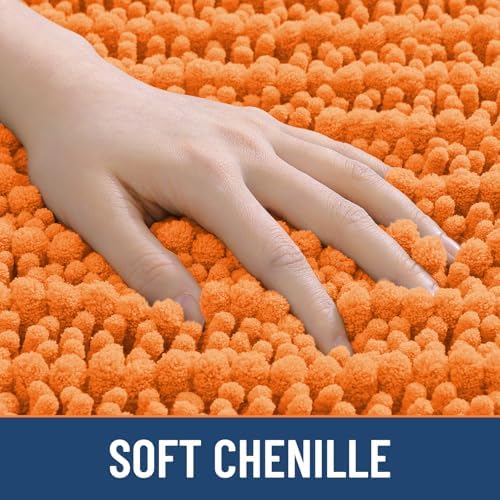 Smiry Bathroom Rugs 36X24, Extra Soft Rubber Backing Chenille Bath Mats