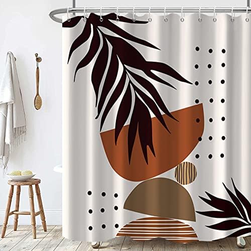 Mid Century Terracotta Shower Curtain for Bathroom 72x78 Inch
