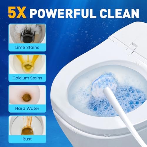 20 Pack Toilet Brush Refills, Disposable Toilet Cleaning Pads