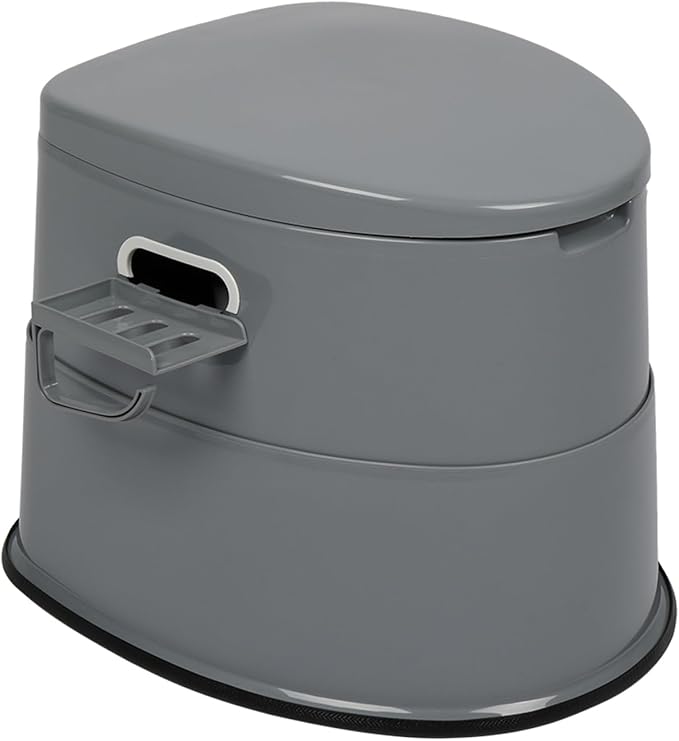 Portable Toilet with 1.3 Gal Detachable Inner Bucket and Removable Toilet Paper Holder, Indoor Outdoor Lightweight Porta Potty for Adults Kids Camping Boat RV Hiking Travel Toilet, Grey