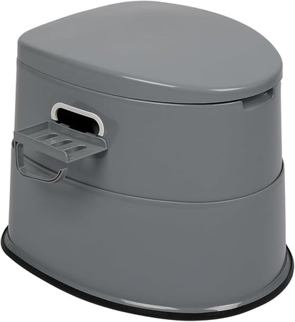 Portable Toilet with 1.3 Gal Detachable Inner Bucket and Removable Toilet Paper Holder, Indoor Outdoor Lightweight Porta Potty for Adults Kids Camping Boat RV Hiking Travel Toilet, Grey