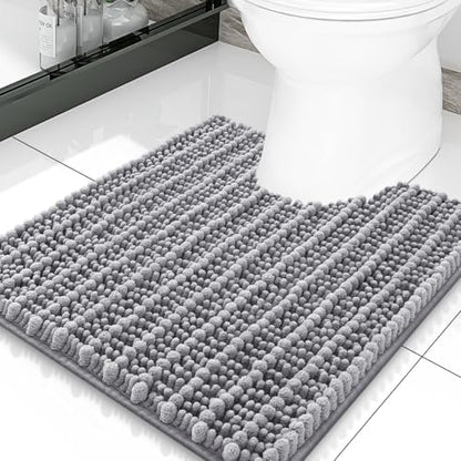 Smiry Bathroom Toilet Rugs U Shaped 20X20, Chenille Bath mats for Toilet