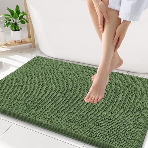 Smiry Bathroom Rugs 34X21, Luxury Chenille Extra Soft Absorbent Bath Mat