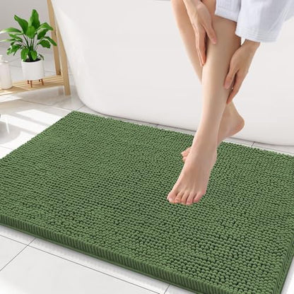 Smiry Bathroom Rugs 34X21, Luxury Chenille Extra Soft Absorbent Bath Mat