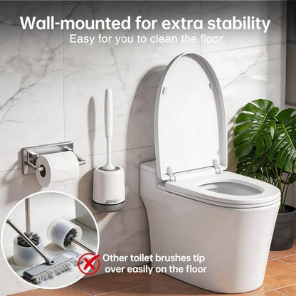 Lefree Silicone Toilet Brush and Holder Set - Bathroom Brush