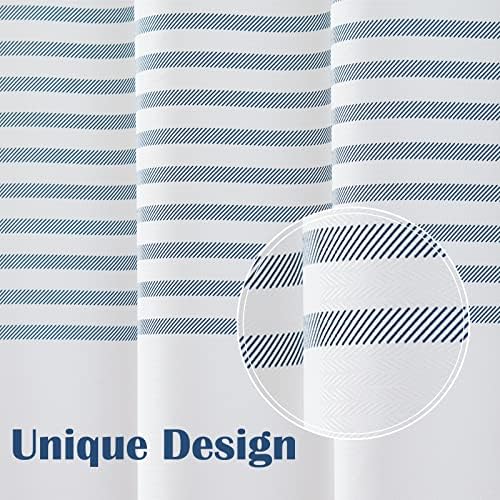 jinchan Blue and White Striped Shower Curtain Modern Zig Zag Waterproof Fabric Shower Curtains for Bathroom with 12 Hooks Machine Washable 70x72 inches