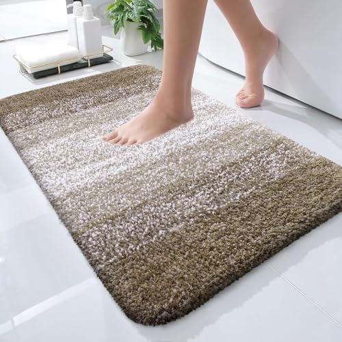 OLANLY Small Bathroom Rugs 24x16, Extra Soft Absorbent Microfiber Bath Rugs