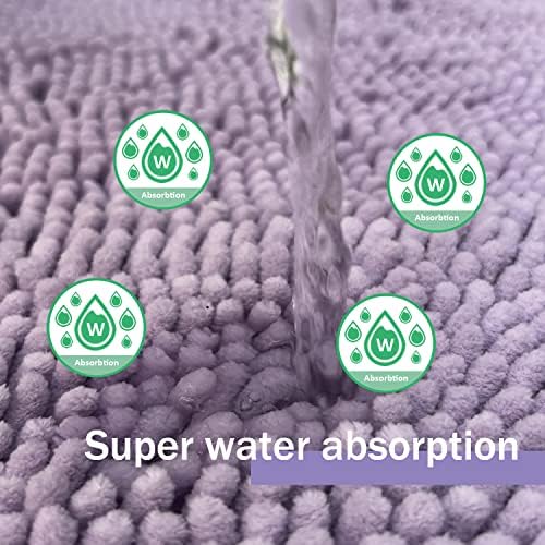 RUN HELIX Bath Mat Rug,24x17+20x32 Inches, Non-Slip Bathroom Rug Set 2 Piece, Comfortable, Soft, Super Water Absorption, Thick Bath Rugs, Easier to Dry for Bathroom Floor Rugs, Lavender Purple