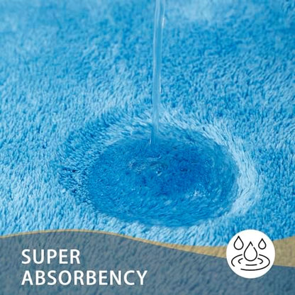 MINIDEAR Bathroom Rugs 24x17 Lake Blue - Thick Memory Foam Bath Mat, Ultra Soft & Plush Fluffy, Non-Slip, Quick Dry, Absorbent Washable Floor Microfiber Mat for Tub, Home Decor Accessories