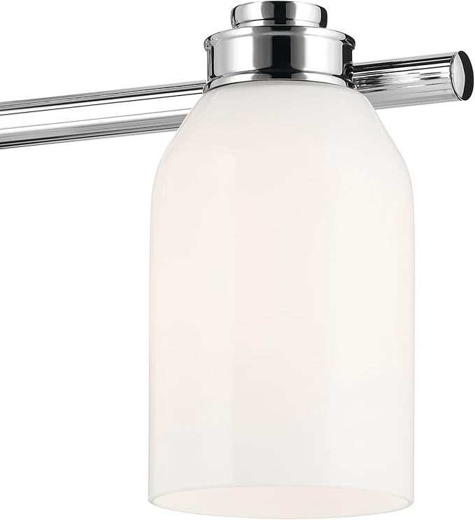 Kichler Shae 24.25" 3-Light Vanity Light with White Opal Glass in Chrome, for Bathroom Vanity, Powder Room, Over a Mirror, (24.25" W x 9" H), 55202CH