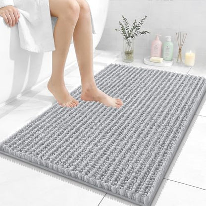 OLANLY Bathroom Rugs 36x24, Thick Soft Absorbent Chenille Bath Rugs
