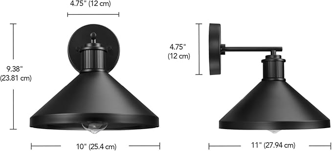 Globe Electric 60000170 1-Light Outdoor Wall Sconce, Matte Black