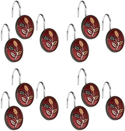 Zahari Home Aubury Shower Hooks Set - Rust-Proof Curtain Rings with Unique Design - 12 Resin Hooks for Customizing Your Shower Space