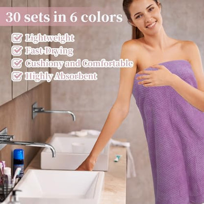 24 Pcs Bath Towel and Washcloths Set for Bathroom, Multicolor