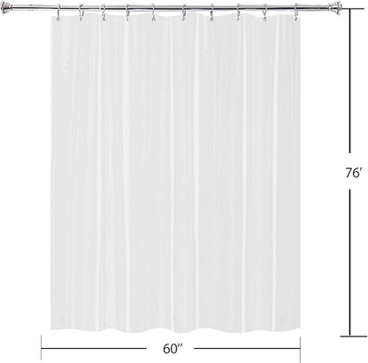 60x76 Frosted Shower Curtain Liner, Half Size for RV Shower Stall | PEVA Plastic Vinyl Waterproof Bathroom Shower Liner for Single Stand UP Bath Shower Room with magnets and S/S hooks