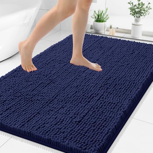 Smiry Bathroom Rugs 48X32, Luxury Chenille Extra Soft Absorbent Bath Mat