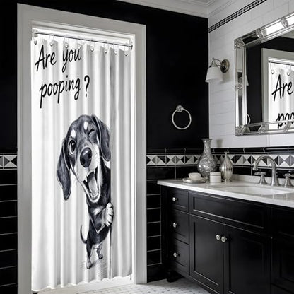 Small Stall Shower Curtain Rv Cute Dog, 36 x 72 Inchs