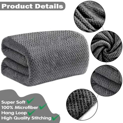 2-Pack Microfiber Towels 27x54(Inches), Ultra Soft Quick Dry Bath Towels, Highly Absorbent & Lightweight for Gym, Yoga, Travel, Spa, Home & Post-Workout, Large Bath Sheet Set