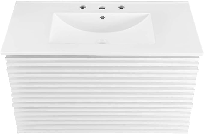 Modway Render 36" Wall-Mount Bathroom Vanity in White White