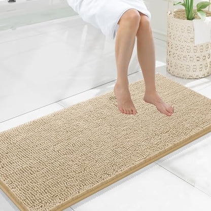 Smiry Bathroom Rugs 47X20, Luxury Chenille Extra Soft Absorbent Bath Mat