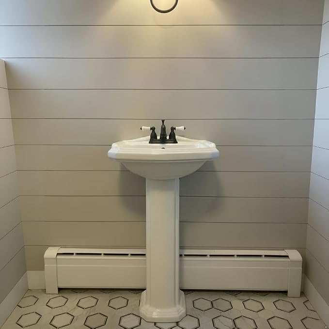 Renovators Supply Manufacturing Cloakroom Space Saving 19" W x 34" H x 15" Proj. Small Bathroom Pedestal Sink, Vitreous China, with Overflow, Compatible with 4 in. Centerset Faucets