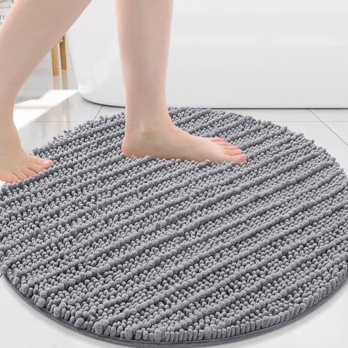 Arotive Round Bathroom Rugs 24x24, Soft Absorbent Chenille Shaggy Bath Mat