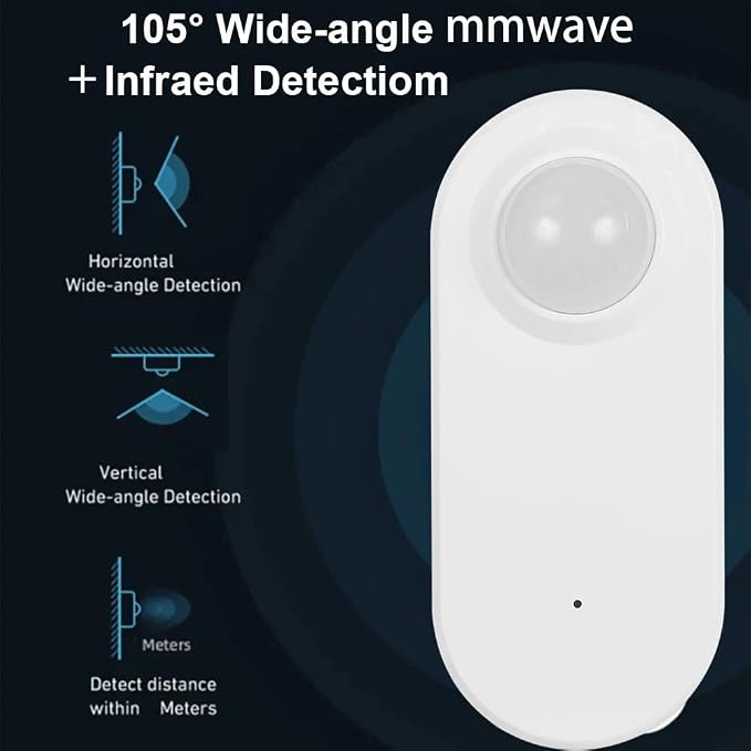 Haozee Smart Motion Sensor, Zigbee PIR Motion Sensor with Illumination | High Sensitivity, Real-time Detection, Zigbee Hub Required, Supports Home Assistant, Smartthings,Hubitat