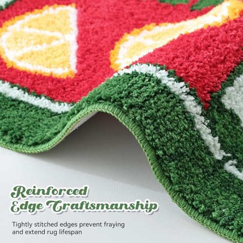 TRUEDAYS Sardine Bath Mat, Cute Bath Mat for Bathroom 20x30 Inch, Green