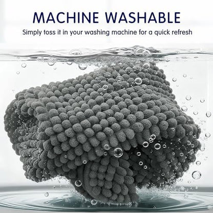 SUBRTEX Bathroom Rugs, 24" x 36" Chenille Bath Rug Soft Short Plush Bath Mat Soft Shower Mat Water Absorbent Shower Mat Quick Dry Machine Washable, Gray