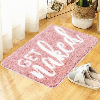 Pink Bathroom Rugs - Funny Bath Mats for Bathroom Non Slip Cute Carpet for Floor Decor Water Absorbent Bath Rugs for Sink Bathtub and Shower Pink 20" x 32"