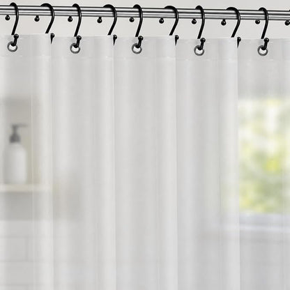 No Smell Shower Curtain Liner 72x72 Frosted - PEVA Plastic Shower Curtain for Bathroom, PVC-Free Waterproof Frosted Shower Liner with Metal Grommets and Magnet-Weighted Bottom Hem - Washable Liner