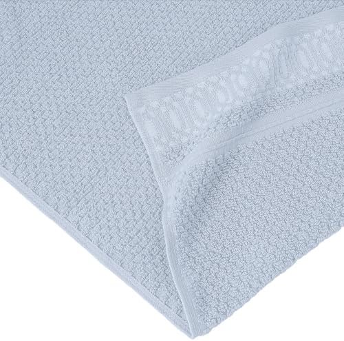 Modern Threads Astra 6-Piece 100% Cotton Towel Set – Jacquard Geometric Pattern – Includes 2 Bath Towels, 2 Hand Towels, 2 Washcloths – Absorbent, Quick Dry, Soft & Durable – Light Blue
