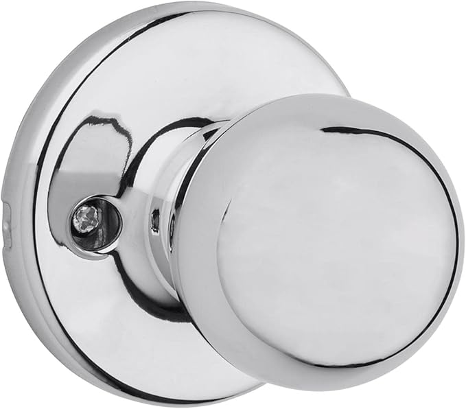 Kwikset Polo Interior Passage Door Knob, Handle For Closet and Hallway Doors, Non-Locking Doorknob in Satin Nickel, with Microban Protection