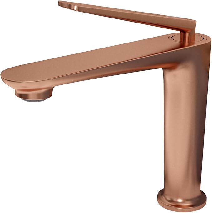 Bathroom Faucet Rose Gold, One Hole Single Handle Vessel Sink Faucet, Brass Bathroom Faucet for Vanity Sink Restroom Guestroom RVs