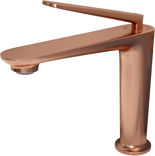 Bathroom Faucet Rose Gold, One Hole Single Handle Vessel Sink Faucet, Brass Bathroom Faucet for Vanity Sink Restroom Guestroom RVs