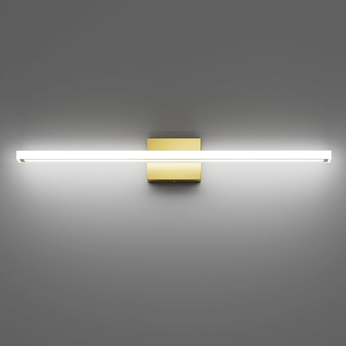 31.5inch Gold LED Bathroom Vanity Light Bar 24W Modern Bath Light Fixture Over Mirror Vanity Light Cool White 6000K