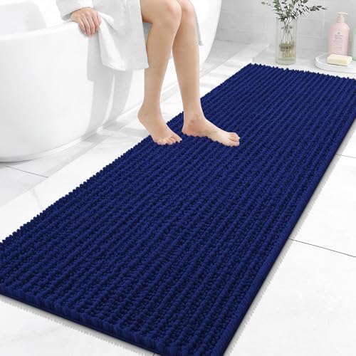OLANLY Bathroom Runner Rugs 59x24, Thick Soft Absorbent Chenille Bath Rugs