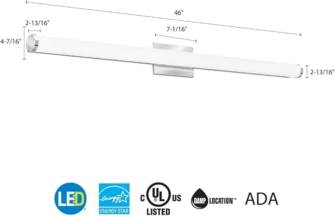 Lithonia Lighting FMVCCLS 48IN MVOLT 30K35K40K 90CRI KR M4 Vanity Fixture, 48-Inch, Chrome