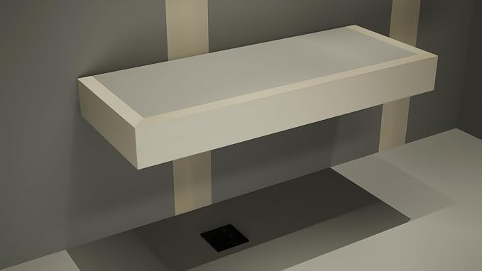 The Original Granite Bracket 60 in. x 14 in. x 4 in. Floating Shower Bench Kit with Concrete Mesh Board and Original Shower Bracket - Ready to Tile Shower Seat (1 Count)