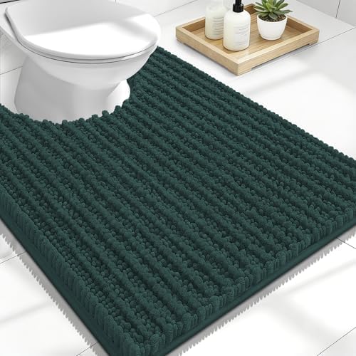 OLANLY U-Shaped Toilet Rug 24x20, Thick Soft Absorbent Chenille Contour Rug