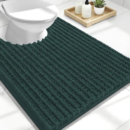 OLANLY U-Shaped Toilet Rug 24x20, Thick Soft Absorbent Chenille Contour Rug